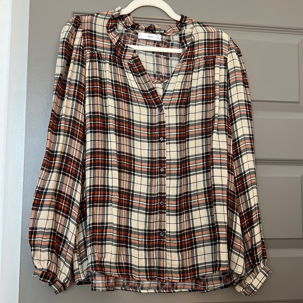 Mango Plaid Top